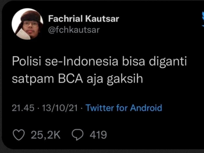 polisi diganti satpam bca