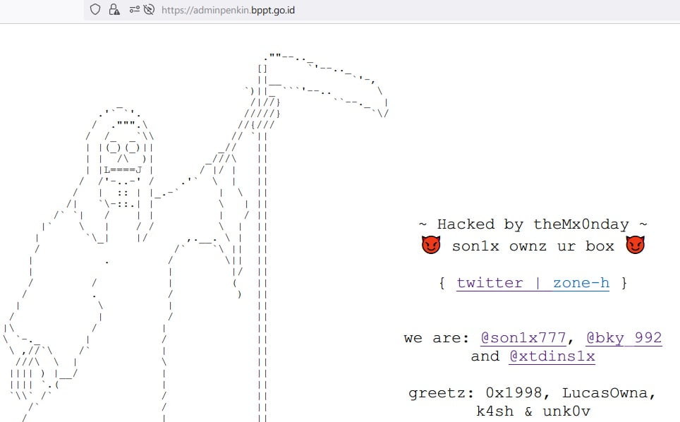 situs web Badan Pengkajian dan Penerapan Teknologi (BPPT)