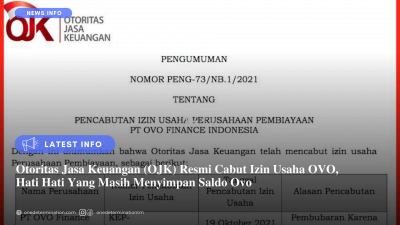 OJK Resmi Cabut Izin Usaha OVO