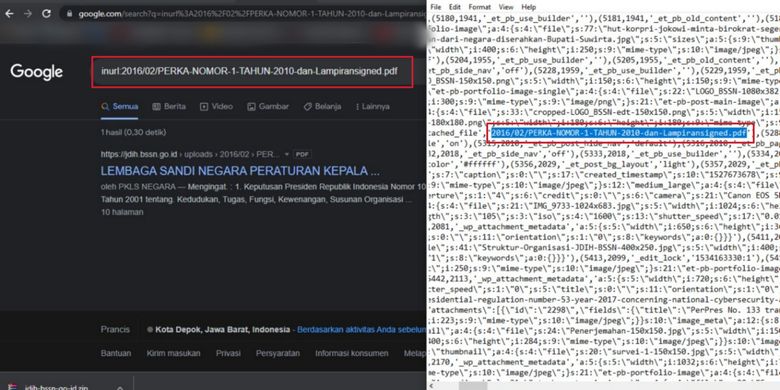database JDIH BSSN bocor