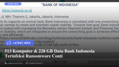 513 Komputer Bank Indonesia Terinfeksi Ransomware Conti