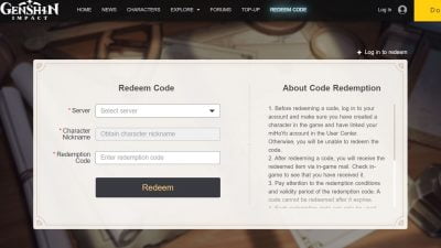 Kode Redeem Genshin Impact