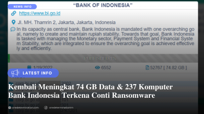 74 GB Data & 237 Komputer Bank Indonesia Terkena Conti Ransomware